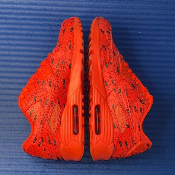 Size 6.5Y- GS Nike Air Max 90 SE Shoes Bright Crimson All Over Print Women’s 8 - Picture 6 of 8